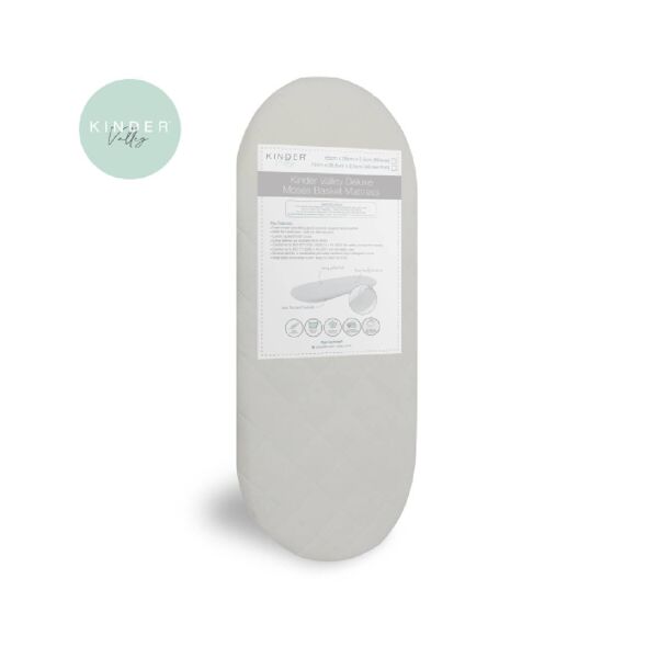 Kindervally Wicker Half-Quilted Moses Basket Mattress-White