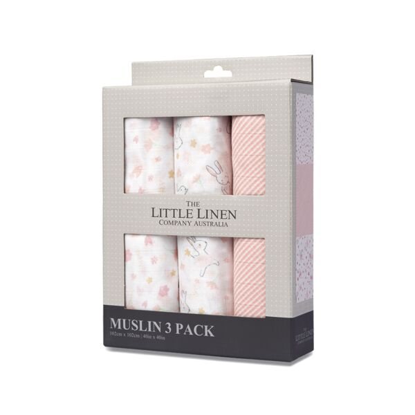 Little Linen 3 Pack Muslin Prints-Ballerina Bunny