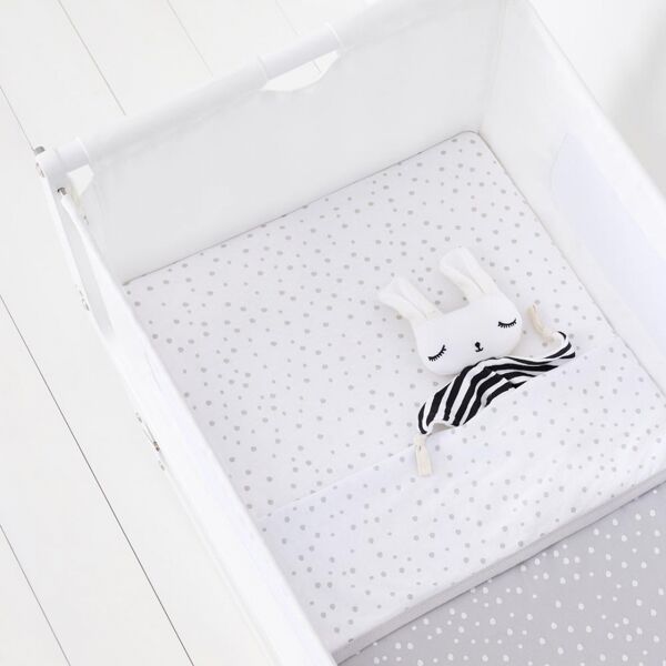 Snuz Crib 2 Pack Fitted Sheets -Grey Spot