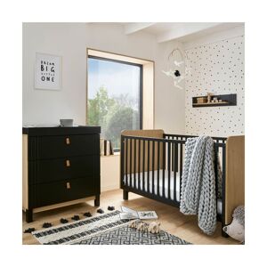CuddleCo Rafi 2 Piece Furniture Set-Oak/Black