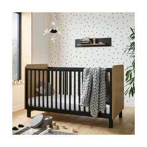 CuddleCo Rafi Cot Bed-Oak/Black