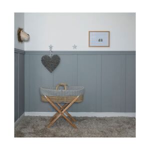 Cuddles Collection Cable Knit Mosses Basket Bundle-Grey