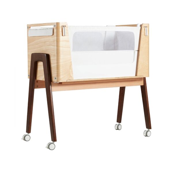 Gaia Hera Co-Sleep Crib with Mattress-Natural/Walnut