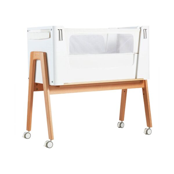 Gaia Hera Co-Sleep Crib with Mattress-Scandi White/Natural