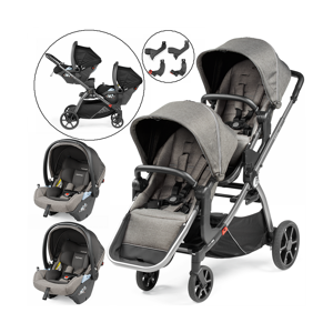 Peg Perego Yipsi Twin Stroller Bundle - City Grey