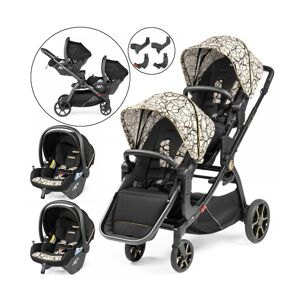 Peg Perego Yipsi Twin Stroller Bundle - Graphic Gold