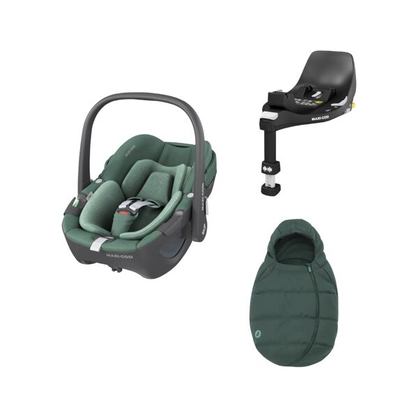 Maxi Cosi Pebble 360 Group 0+ Car Seat Bundle-Essential Green