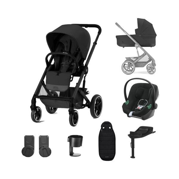 Cybex Balios S Lux Black Frame 10 Piece Bundle-Moon Black