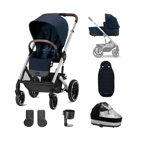 Cybex Balios S Lux Silver Frame 8 Piece Bundle-Ocean Blue