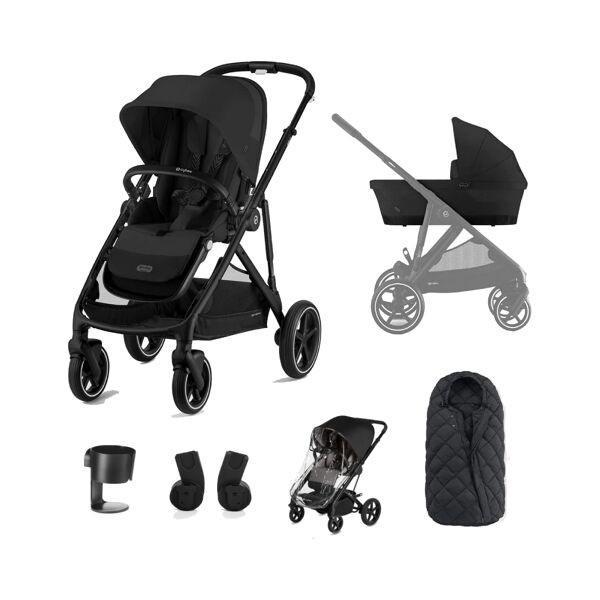 Cybex Gazelle S Silver Frame 6 Piece Bundle-Moon Black