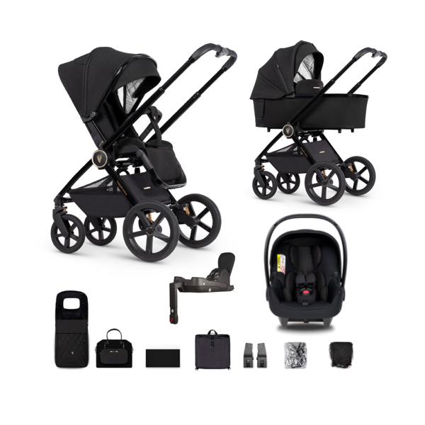 Venicci Tinum Upline 3-in-1 Travel System with IQ Base - All Bla