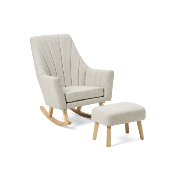 Tutti Bambini Jonah Rocking Chair and Footstool Set-Pebble