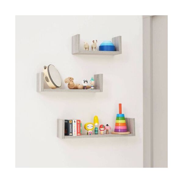 Tutti Bambini Modena Set of Three U-Shaped Wall Shelves - Grey A