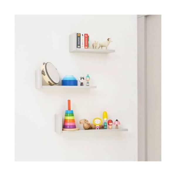 Tutti Bambini Rio Set of Three L-Shaped Wall Shelves - Dove Grey