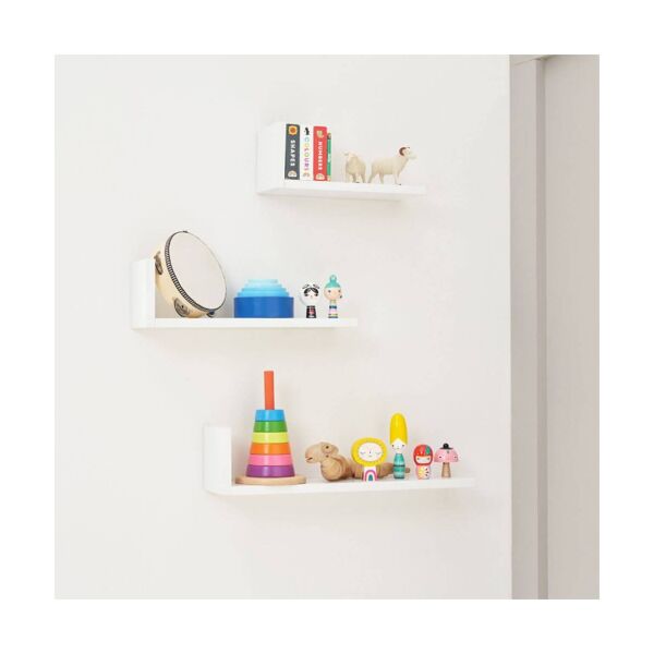 Tutti Bambini Rio Set of Three L-Shaped Wall Shelves - White