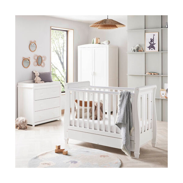 Babymore Eva Sleigh 3 Piece Roomset-White
