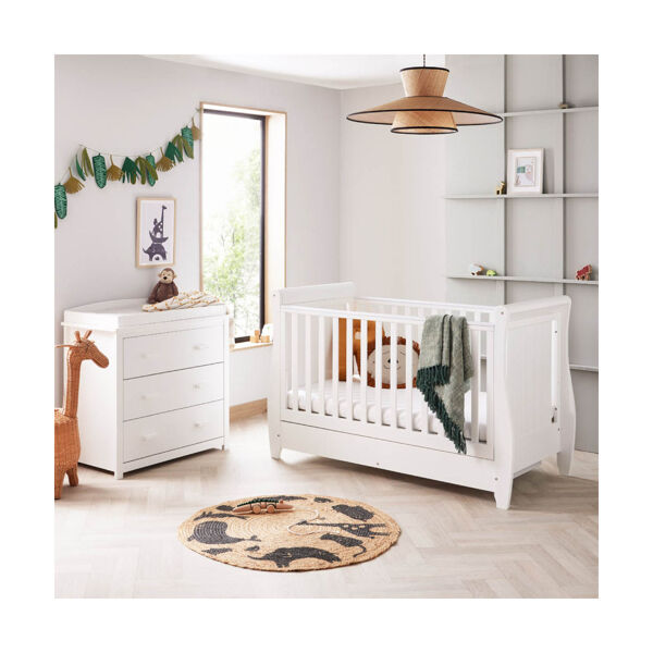 Babymore Stella Sleigh 2 Piece Roomset-White