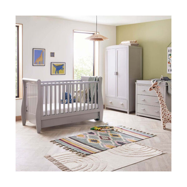 Babymore Stella Sleigh 3 Piece Roomset-Grey