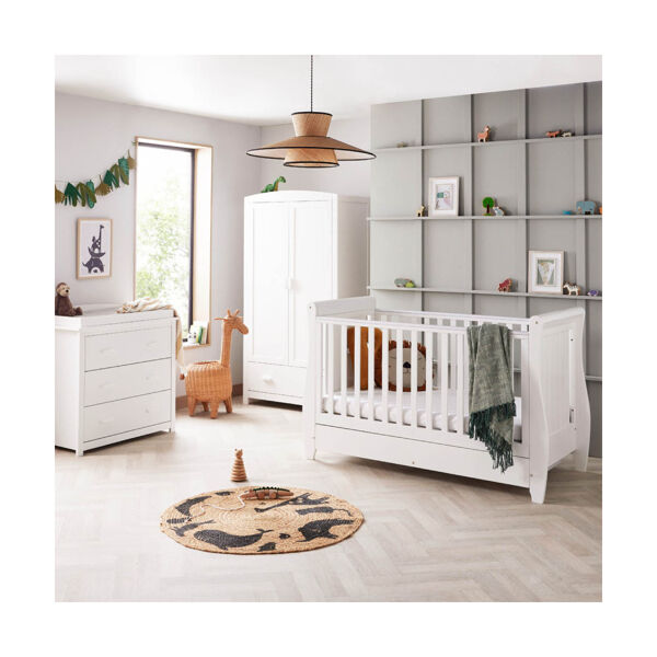Babymore Stella Sleigh 3 Piece Roomset-White