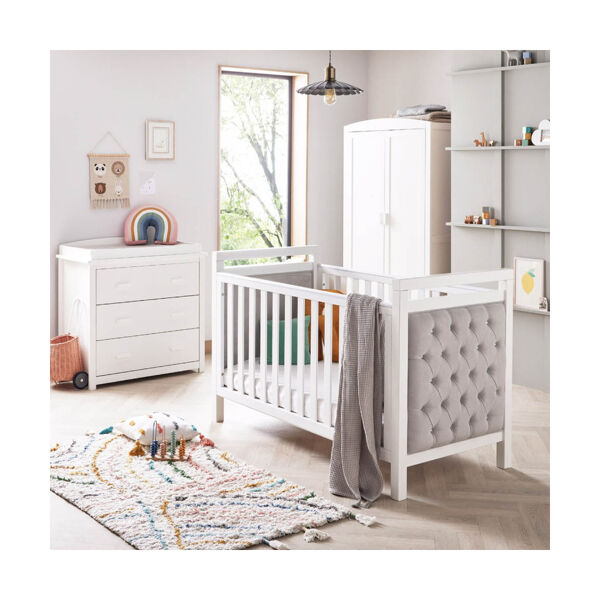 Babymore Velvet Deluxe 3 Piece Room Set-White