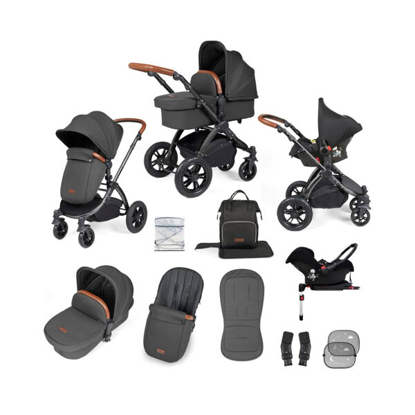 Ickle Bubba Stomp Luxe Black Frame Travel System with Galaxy Car