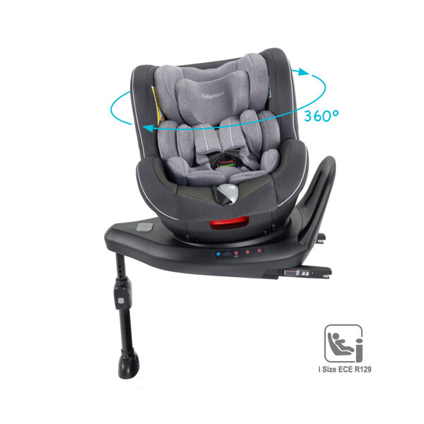 Babymore Kola 360 Rotating i-Size Carseat - Grey