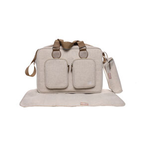 My Babiie Billie Faiers Deluxe Changing Bag - Herringbone Oatmea