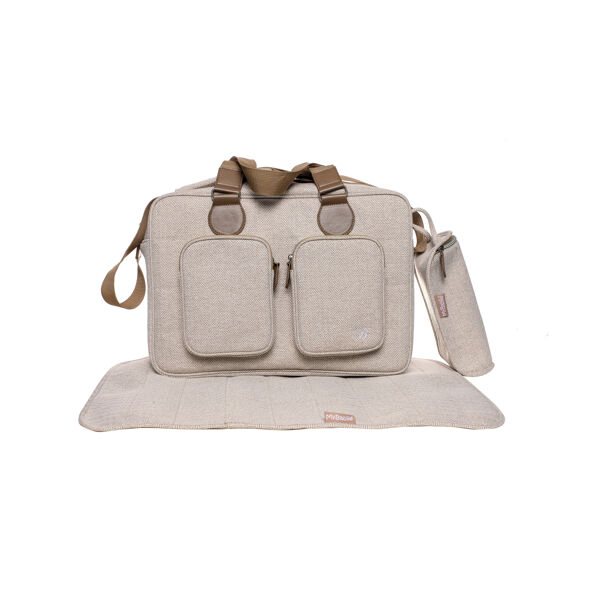 My Babiie Billie Faiers Deluxe Changing Bag - Herringbone Oatmea
