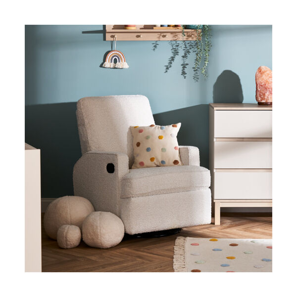 Obaby Madison Swivel Glider Recliner Chair - Bouclé Style