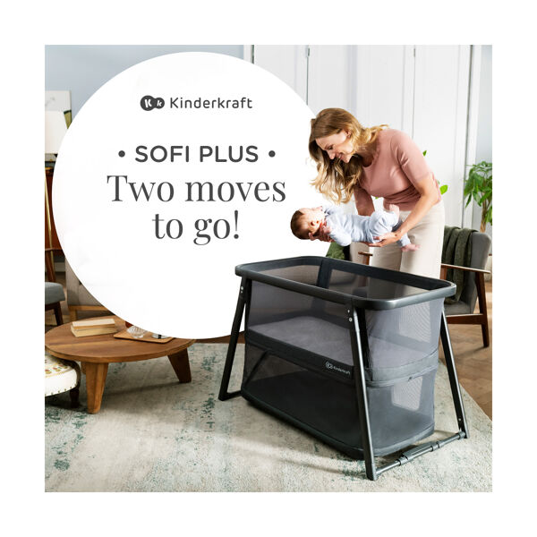 Kinderkraft Sofi Plus 4in1 Travel Cot - Dark Grey