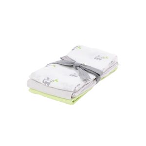 Kiki & Sebby 100% Cotton Pack of 3 Muslin Squares – Panda/Grey