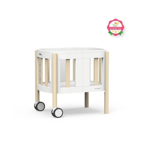 Kiki & Sebby Sbrout 4 in 1 Crib - White/Natural Rubber Wood