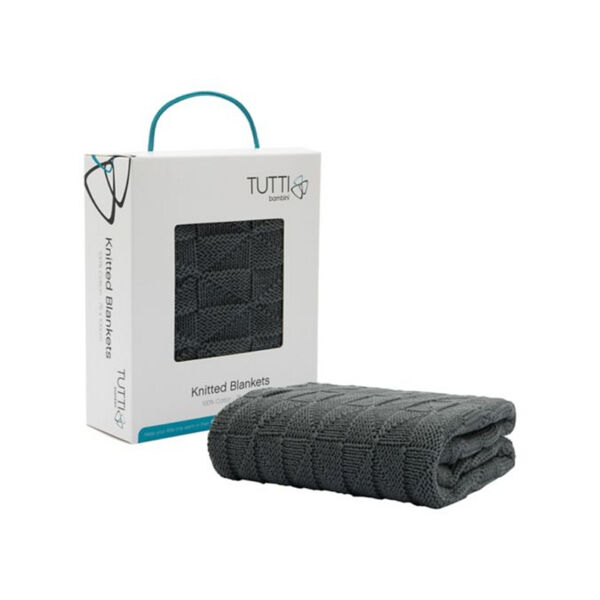 Tutti Bambini Cozee Knitted Blanket - Charcoal (CL)