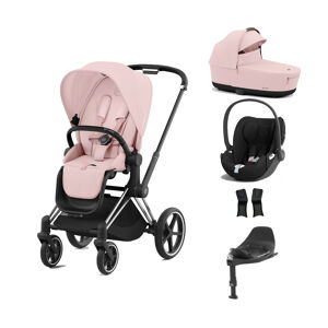 Cybex Priam Cloud T i-Size Bundles - Chrome Black/Peach Pink