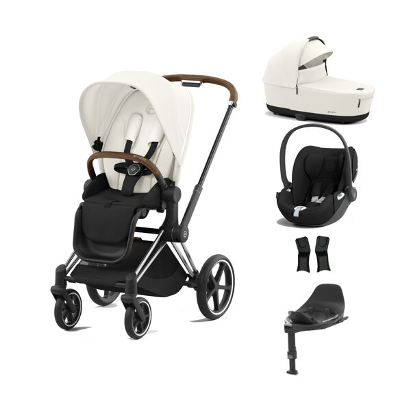 Cybex Priam Cloud T i-Size Bundles - Chrome Brown/Off White