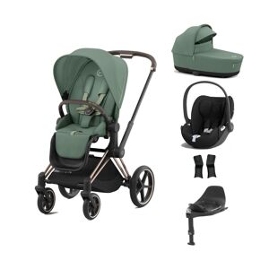 Cybex Priam Cloud T i-Size Bundles - Rosegold/Leaf Green