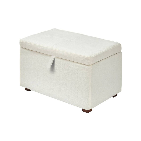 Gaia Serena Footstool - Chalk Boucle/Walnut