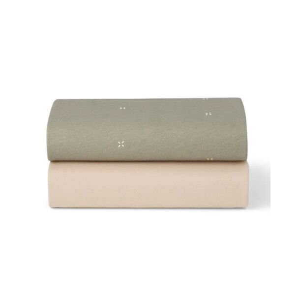 Snuz Pack of 2 Crib Sheets - Sage Cross