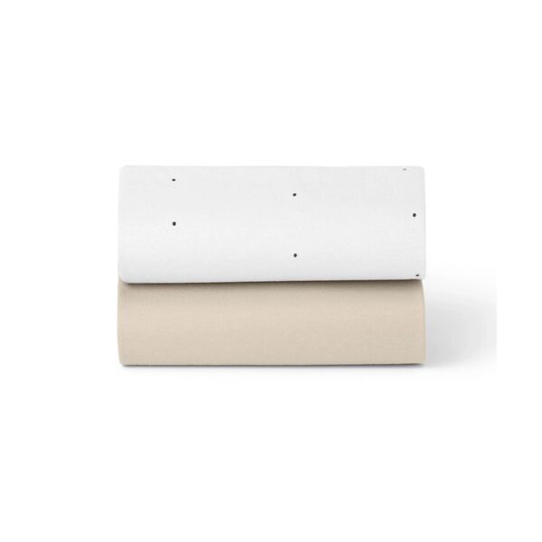 Snuz Pack of 2 Crib Sheets - White Dot
