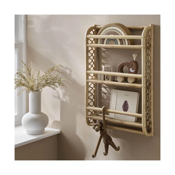 CuddleCo Aria Wave Bookshelf - Rattan
