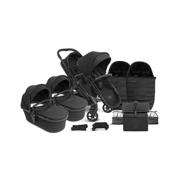 iCandy Peach 7 Studio Twin Complete Bundle - Ultra Matt Black/Ze