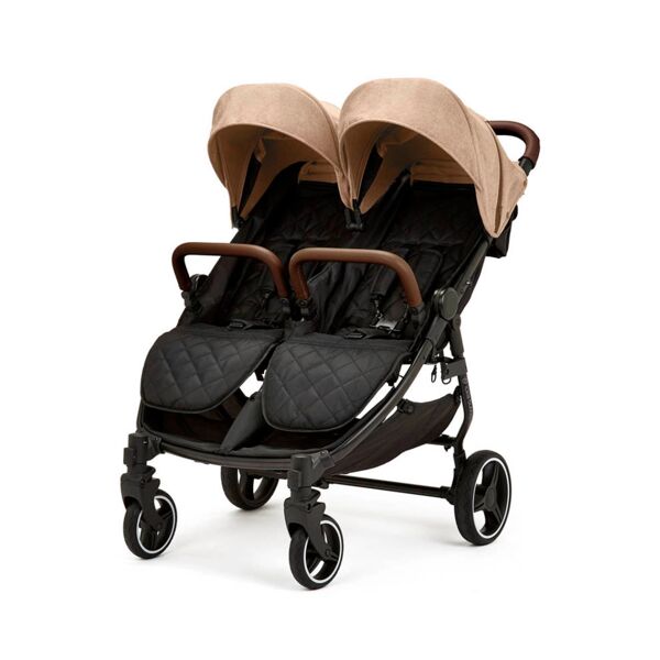 Ickle Bubba Venus Double Stroller - Biscuit/Black/Tan