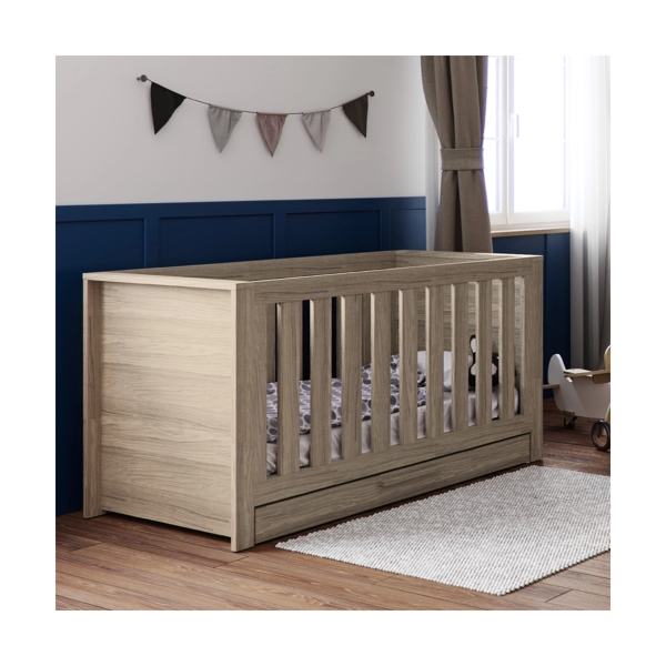 Little Acorn Ellesmere Cotbed with Underdrawer - Grey Ash