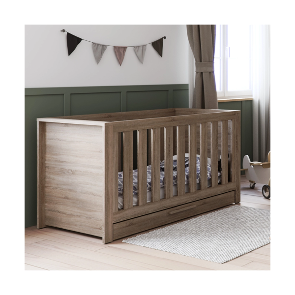 Little Acorn Ellesmere Cotbed with Underdrawer - Truffle Oak