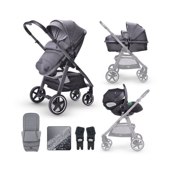 miniuno Toura Go Travel System with Lie Flat i-Size Carseat - An