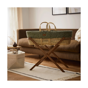 The Little Green Sheep Natural Quilted Moses Basket & Stand Bund