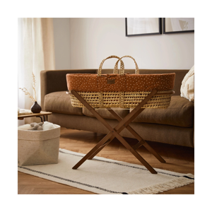 The Little Green Sheep Natural Quilted Moses Basket & Stand Bund