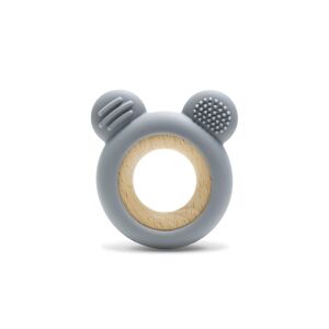 Lorelli BEAR Silicone and Beech Teether - Natural Grey