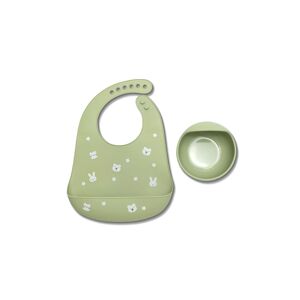 Lorelli Set of 2 Silicone Feeding Set - Natural Fresh Green