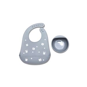 Lorelli Set of 2 Silicone Feeding Set - Natural Grey